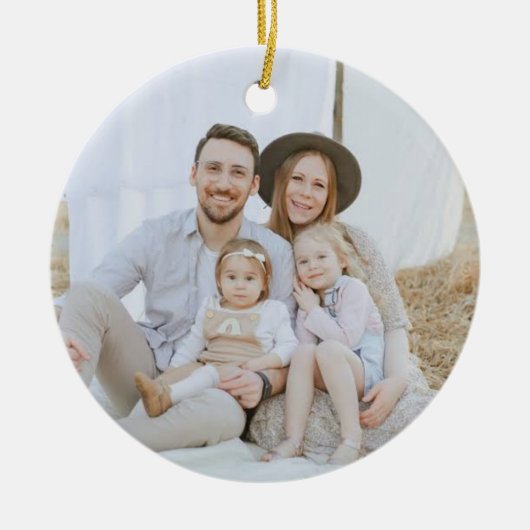 家族は最高の聖降誕祭の飾り物だ セラミックオーナメント (正面)