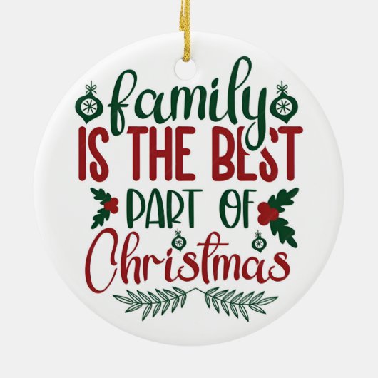 家族は最高の聖降誕祭の飾り物だ セラミックオーナメント (裏面)