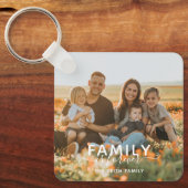 家族は永遠にタイポグラフィ写真記念 キーホルダー (正面)