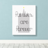 家族は永遠にldsモルモンの寺、愛 キャンバスプリント (インサイチュ (ウッドフロア))