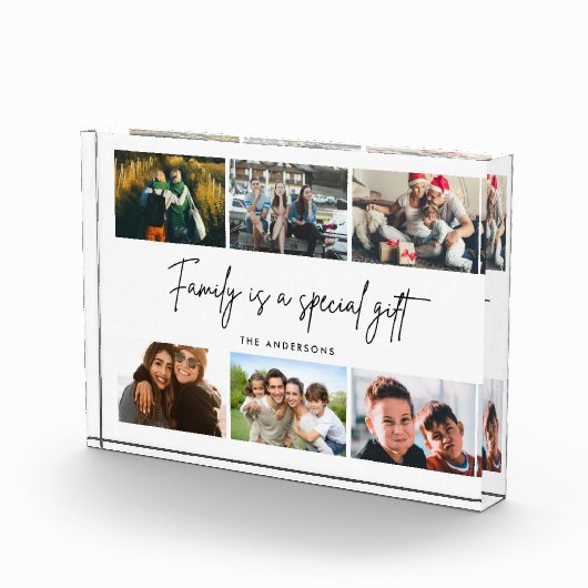 家族は特別なギフト引用文写真コラージュ フォトブロック (右)