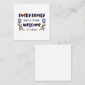 家族は皆我々の家族Sに歓迎の物語を持っている スクエア名刺 (正面/裏面)