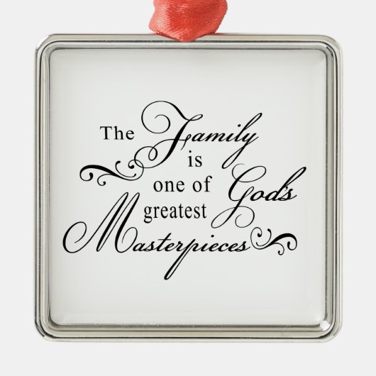 家族は神で最も素晴らしい最高傑作の1才です メタルオーナメント (正面)