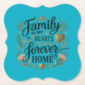 🏡家族は私のハートの永遠の家 ペーパーコースター (正面)