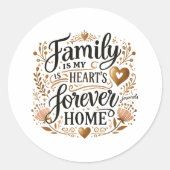 🏡家族は私のハートの永遠の家 ラウンドシール (正面)