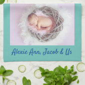 家族は言う， "私はあなたを愛する"おばあちゃんパーソナライズティール（緑がかった色） キッチンタオル (折り畳み)