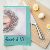 家族は言う， "私はあなたを愛する"おばあちゃんパーソナライズティール（緑がかった色） キッチンタオル (四つ折り)