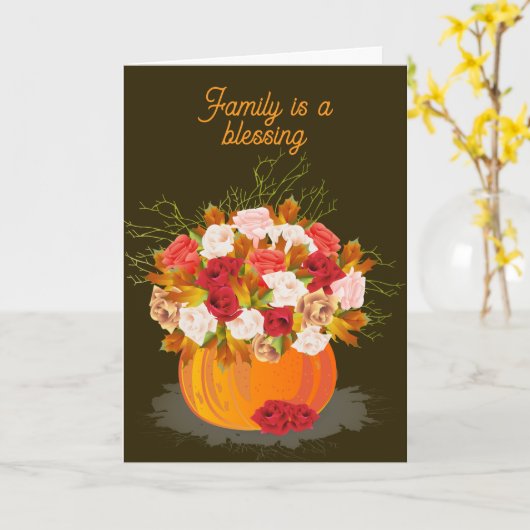 家族は賛美感謝状 カード (黄色い花)