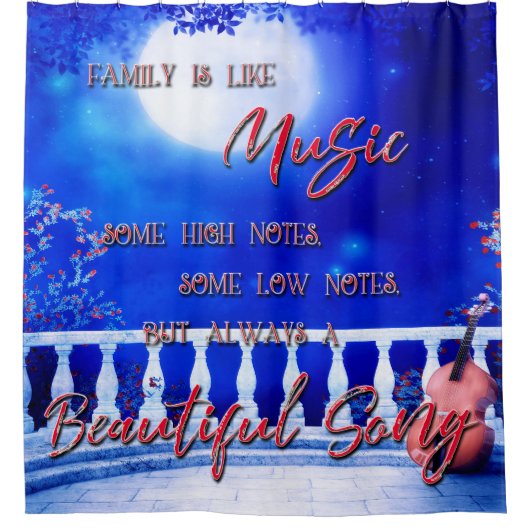 家族は音楽に似ている シャワーカーテン (正面)