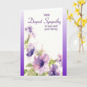 家族への深い悔やみや弔慰 カード (黄色い花)