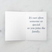 家族へようこそ、鳥のシルエットをワイヤーで描く カード (内部)