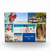 家族またはカップルの休暇7 Photo Keepsake, Blue フォトブロック (正面)