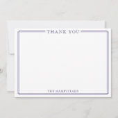 家族またはカップルエレガントのダークブルーありがとう ノートカード (正面)