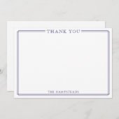 家族またはカップルエレガントのダークブルーありがとう ノートカード (正面/裏面)