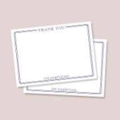 家族またはカップルエレガントのダークブルーありがとう ノートカード