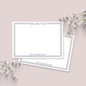 家族またはカップルエレガントのダークブルーありがとう ノートカード