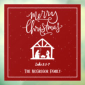 家族またはビジネス名出生メリークリスマス ウィンドウサイン (シート3)