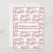 家族またはビジネス名出生メリークリスマス シーズンカード (裏面)