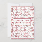 家族またはビジネス名出生メリークリスマス ノートカード (裏面)