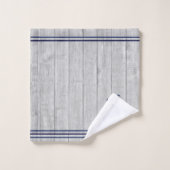 家族またはボート名ネイビーいかりロープ航海のこうもり バスタオルセット (ウォッシュタオル)