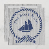家族またはボート名ネイビーいかりロープ航海の (正面/裏面)
