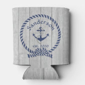 家族またはボート名ネイビーいかりロープ航海の 缶クーラー (裏面)