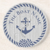 家族または船の名前 ネイビー アンカー ロープ 航海用   コースター (正面)