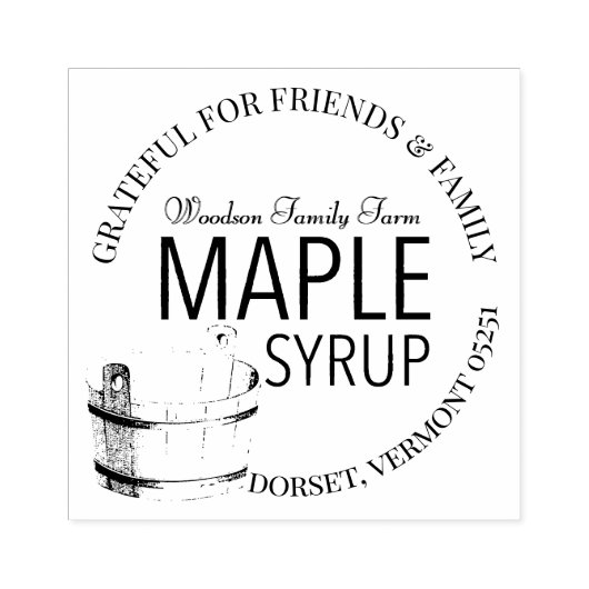 家族や友人に感謝するメープルシロップ ラバースタンプ (インプリント)