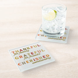 家族や友人に感謝する ガラスコースター