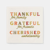 家族や友人に感謝する スタンダードカクテルナプキン (正面)