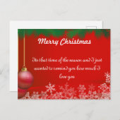 家族や友人のためのクリスマスホリデーカード ポストカード (正面/裏面)