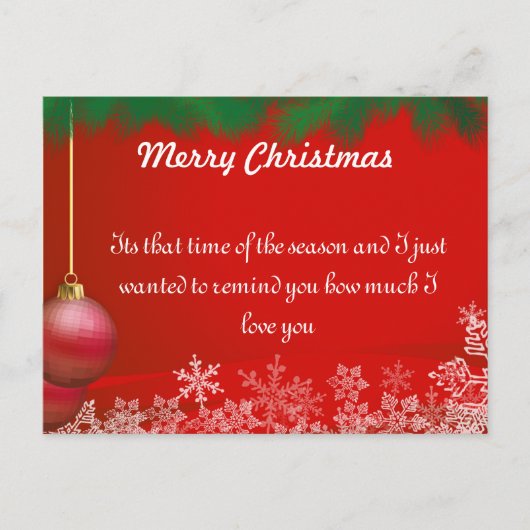 家族や友人のためのクリスマスホリデーカード ポストカード (正面)