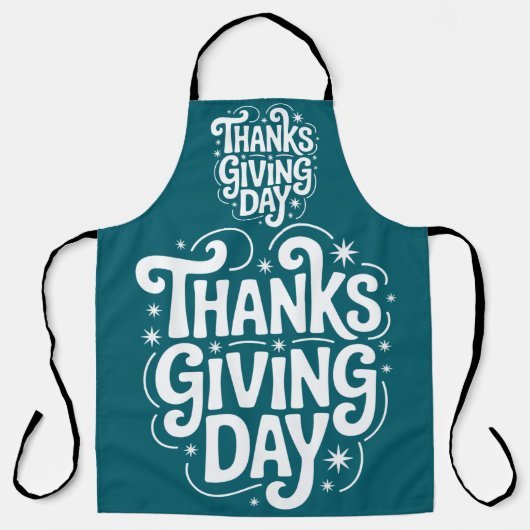 家族や友祝人との感謝祭 エプロン (正面)