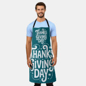 家族や友祝人との感謝祭 エプロン (着用した状態)