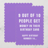 家族や友達のための遊び心のある誕生日カード 招待状 (正面/裏面)