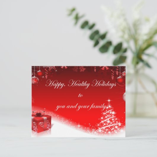 家族や家族へのクリスマスカード シーズンポストカード (スタンド正面)