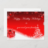 家族や家族へのクリスマスカード シーズンポストカード (正面/裏面)