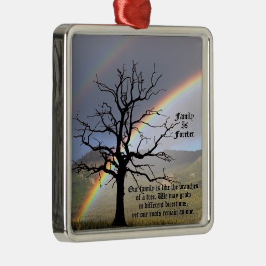 家族をパーソナライズすることは永遠の引用文 メタルオーナメント (右)