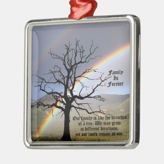 家族をパーソナライズすることは永遠の引用文 メタルオーナメント (左)