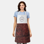 家族を守るレシピブルゴーニュのクリスマス エプロン (着用した状態)