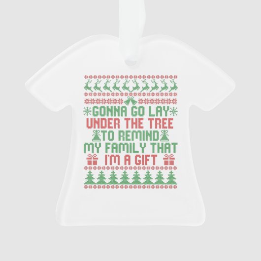 家族を思い出させるために木の下に横たわる オーナメント (正面)