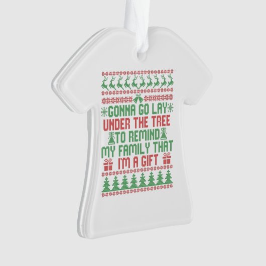 家族を思い出させるために木の下に横たわる オーナメント (正面)