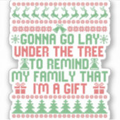 家族を思い出させるために木の下に横たわる シール (正面)