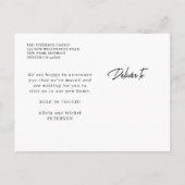 家族を新しモダンい住所に移した 案内ポストカード (裏面)