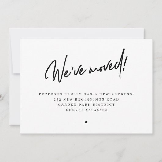 家族を新しモダンい住所に移した 案内状 (正面)