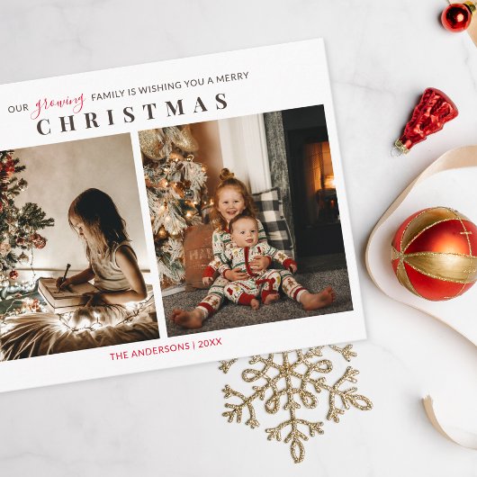 家族を育てる2子供たち写真メリークリスマス ポストカード