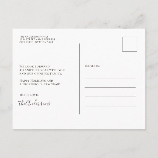 家族を育てる2子供たち写真メリークリスマス ポストカード (裏面)