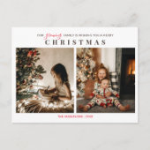 家族を育てる2子供たち写真メリークリスマス ポストカード (正面)