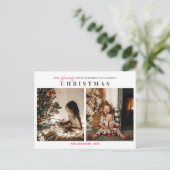 家族を育てる2子供たち写真メリークリスマス ポストカード (スタンド正面)
