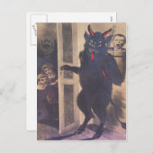 家族を集めるKrampus シーズンポストカード (正面/裏面)